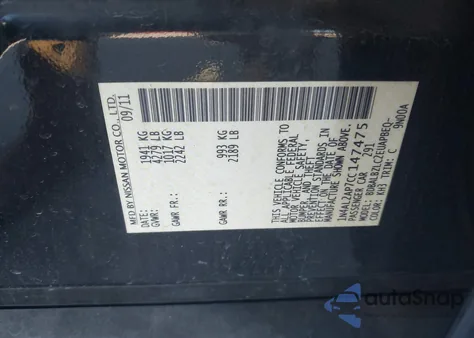 2012 Nissan Altima 2.5 S z USA, uszkodzony, nr VIN 1N4AL2AP7CC147475